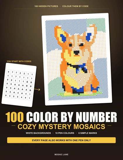 100 Color by Number Cozy Mystery Mosaics cover