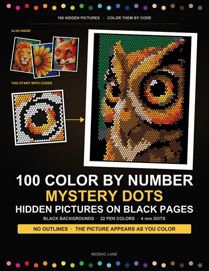 100 Color by Number Mystery Dots cover